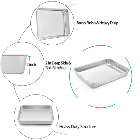 TeamFar heavy-duty stainless steel lasagna pan for durable daily use.