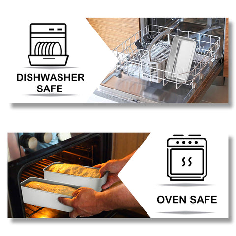 TeamFar loaf pan sturdy one-piece construction for long-lasting use.
