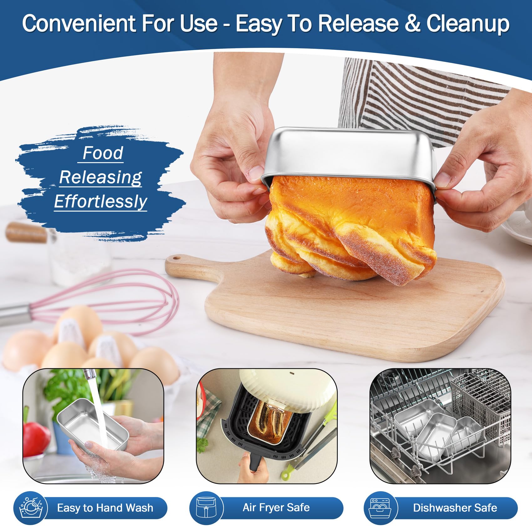 TeamFar mini banana bread pan ready for quick, portioned baking