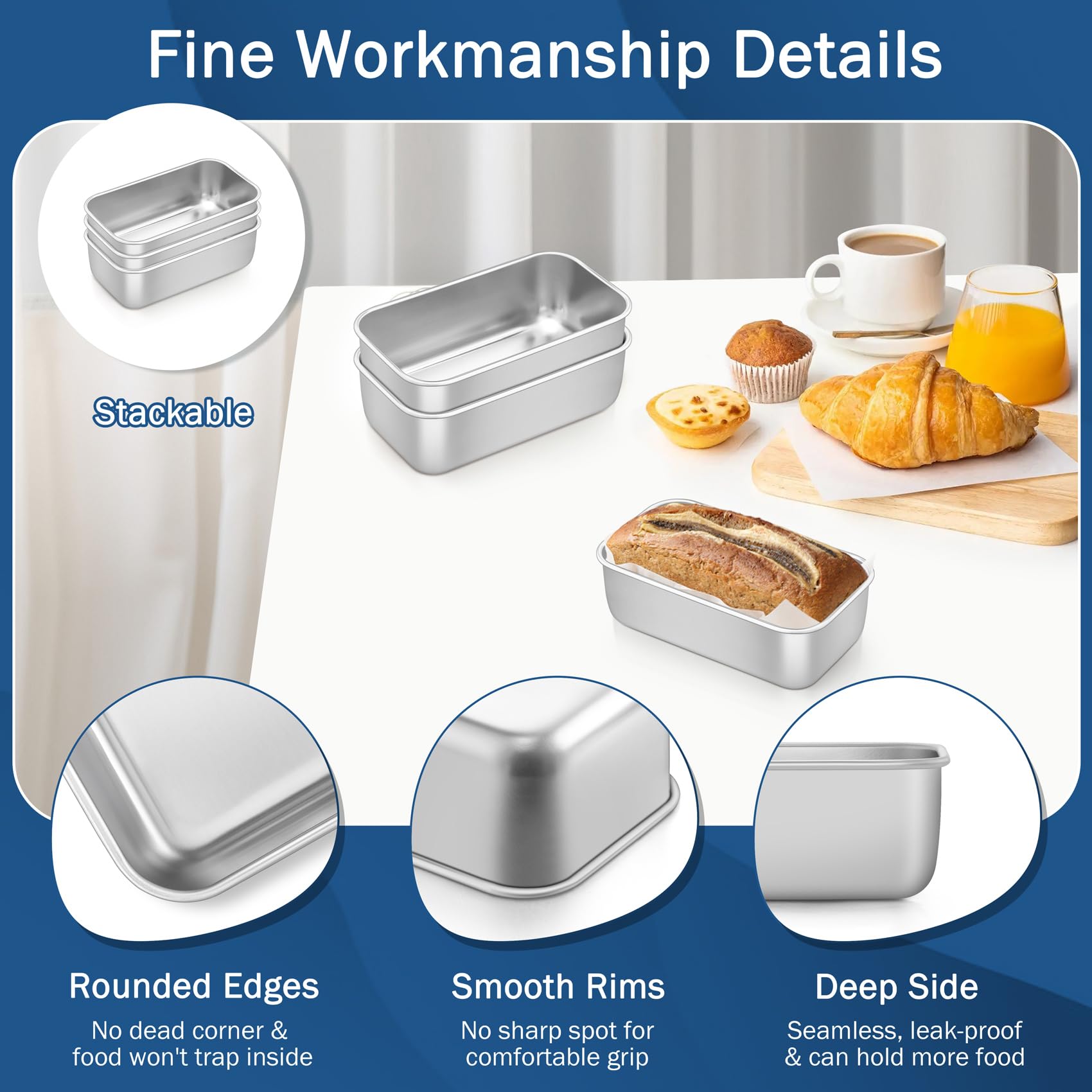TeamFar mini meatloaf pan ensures even heating and juicy portions