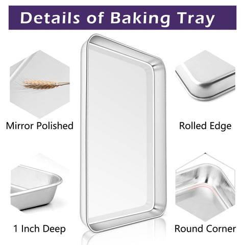 TeamFar mirror-finish baking pans reduce sticking for easy release.