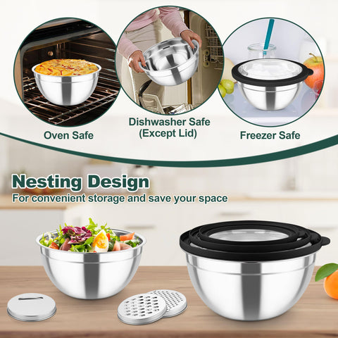 TeamFar bowls seal tight with airtight lids, preventing spills in fridge or freezer.