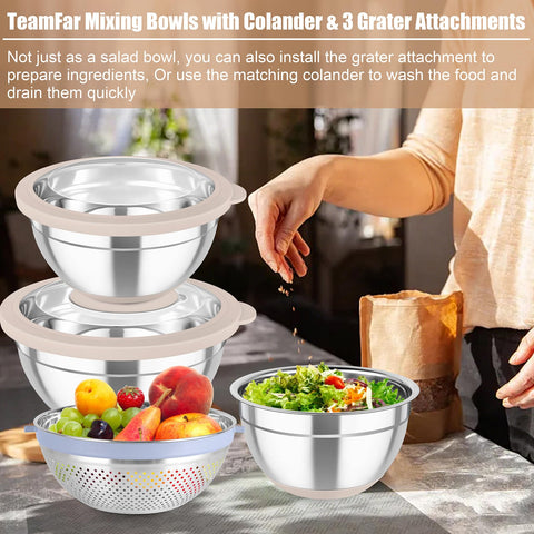 TeamFar 2 qt colander enables easy pasta and vegetable draining.