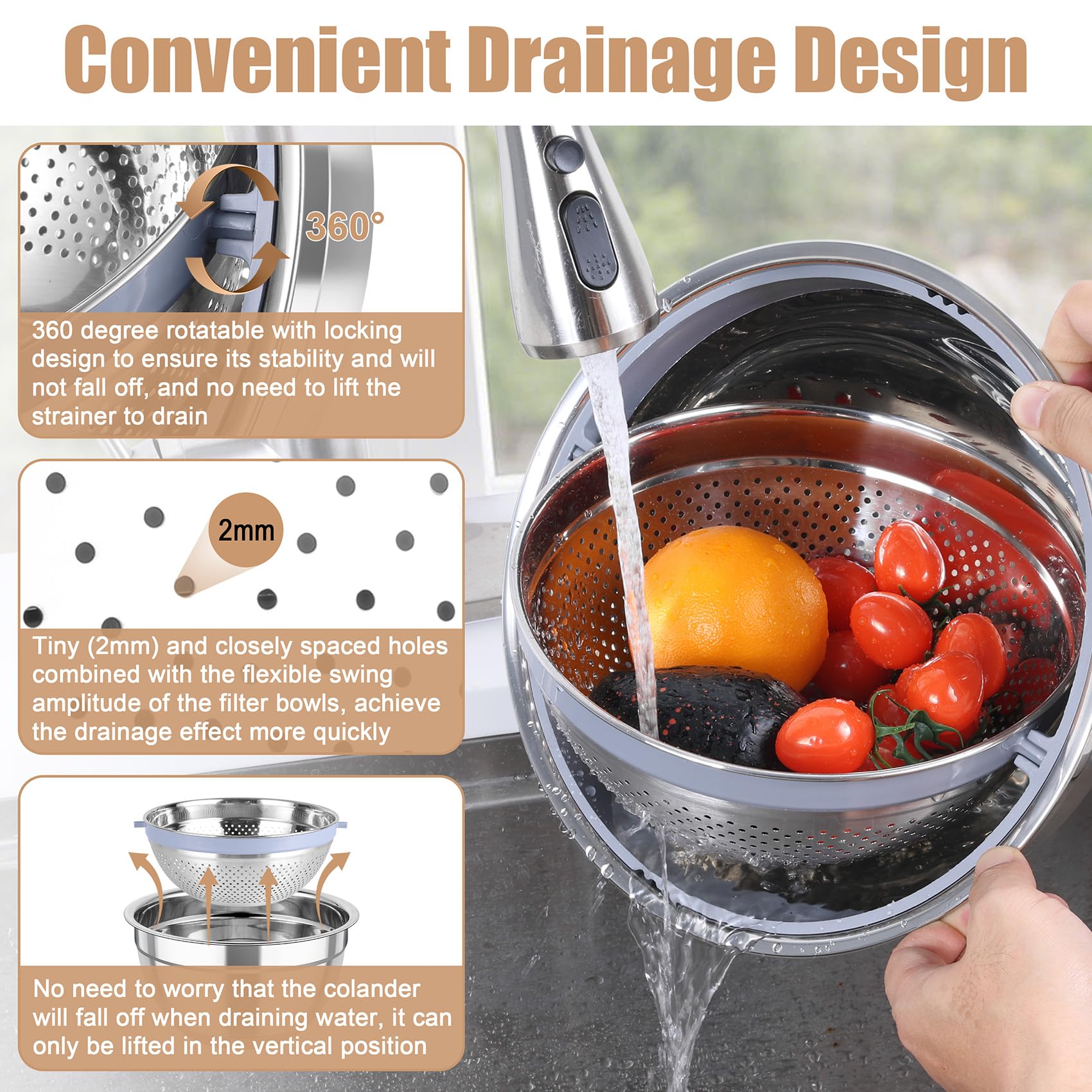 TeamFar nesting bowls save space by stacking neatly.