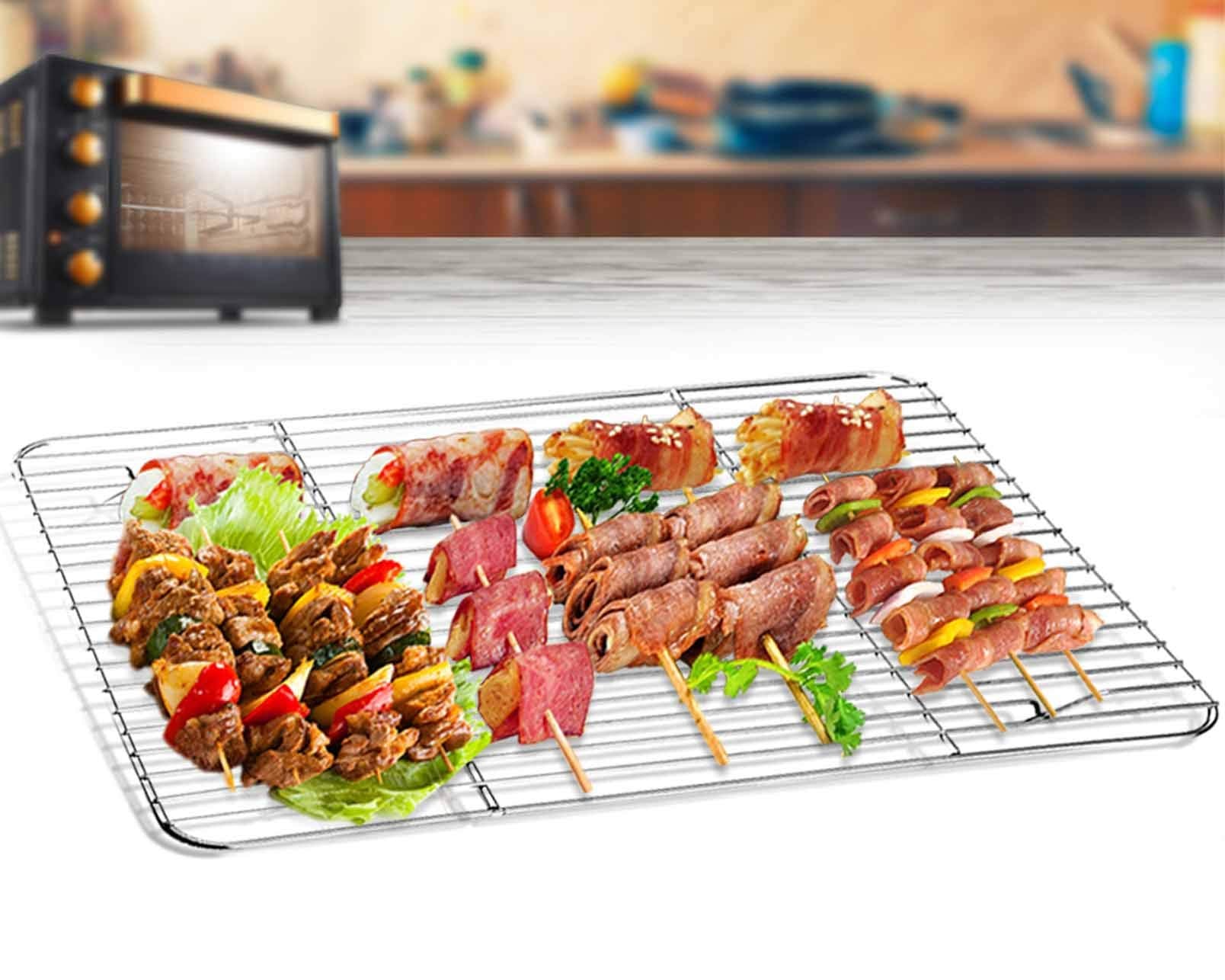 TeamFar multi use baking tray set suitable for baking roasting and cooling