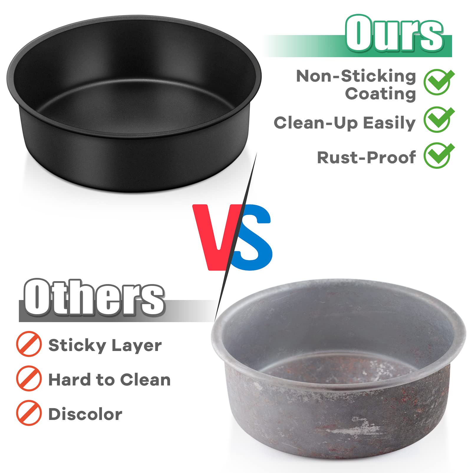 TeamFar multiuse 6-inch round pan suitable for layered cakes and more.