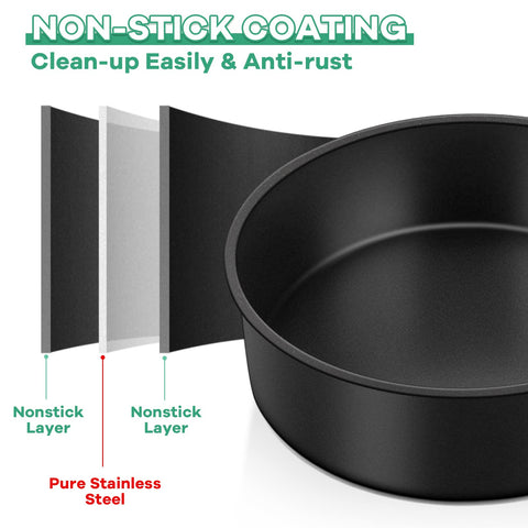 TeamFar cake pan with non-stick coating for easy release and cleaning.