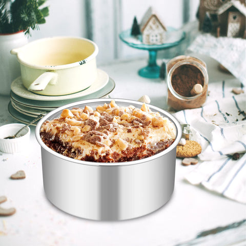 TeamFar oven and dishwasher safe cake pan for easy cleanup.