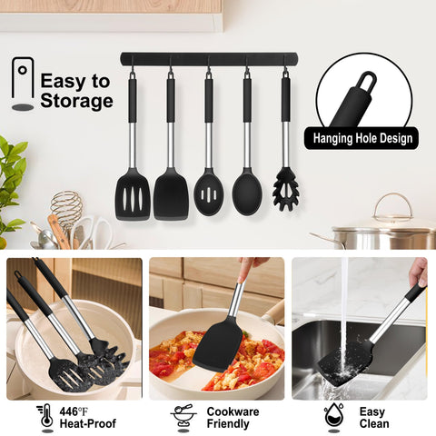 TeamFar pasta server with silicone head for easy noodle lifting.