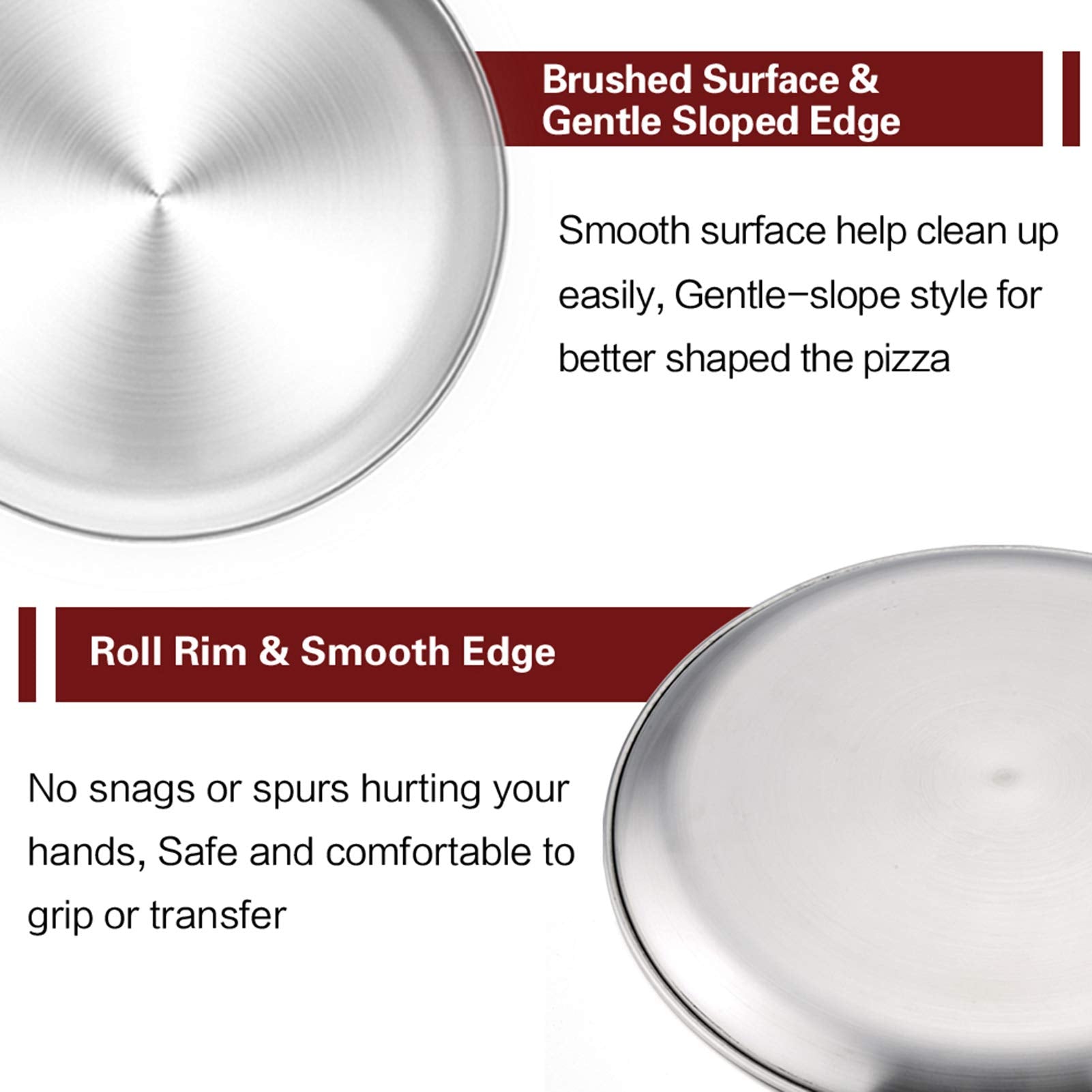 TeamFar pizza-pan-roll-edge offers secure grip and smooth transfer