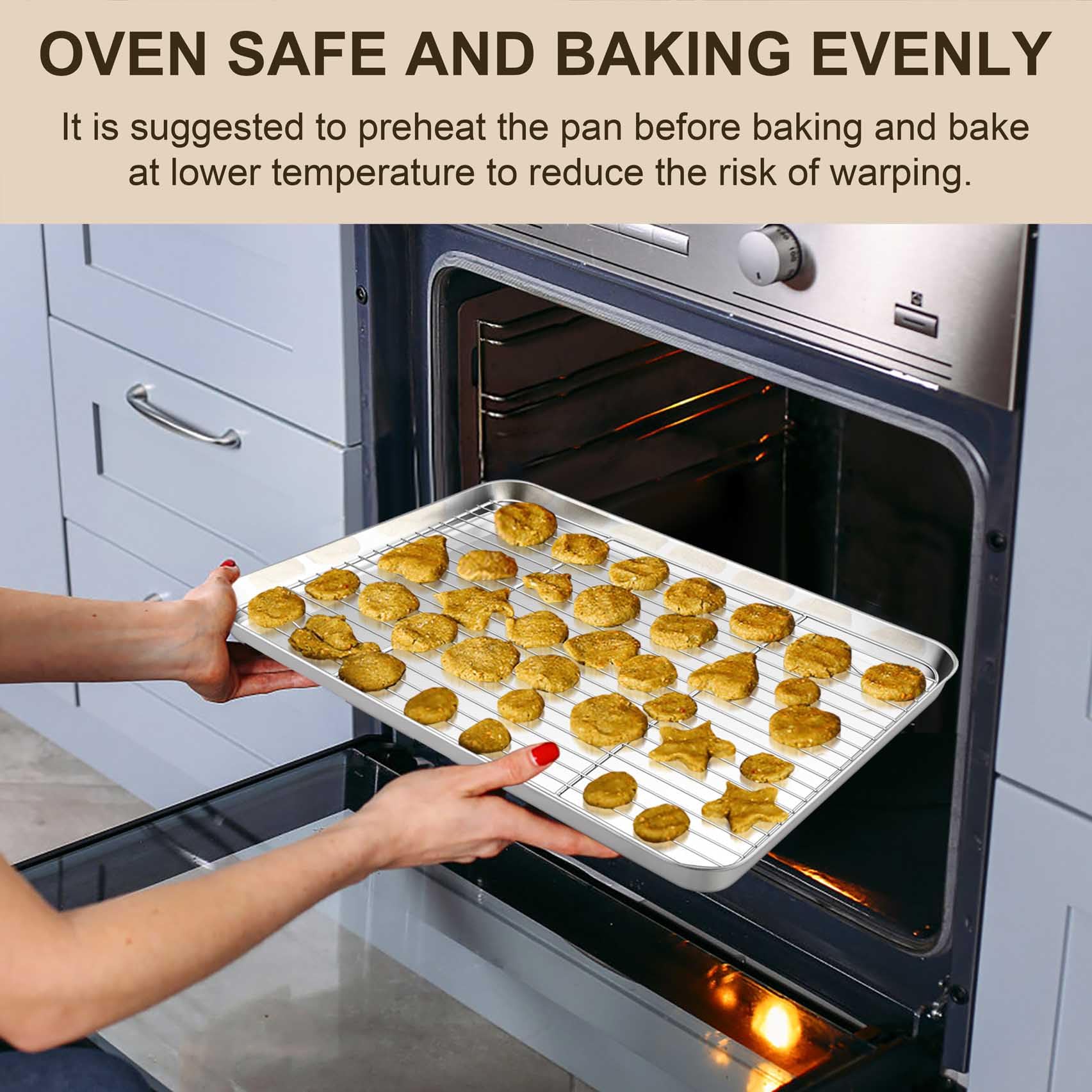 TeamFar raised rack feet lift foods from juices for even cooking