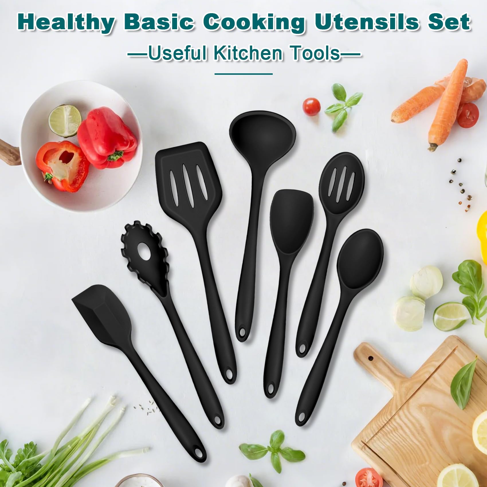 TeamFar silicone large spatula; wide head for flipping and sautéing.