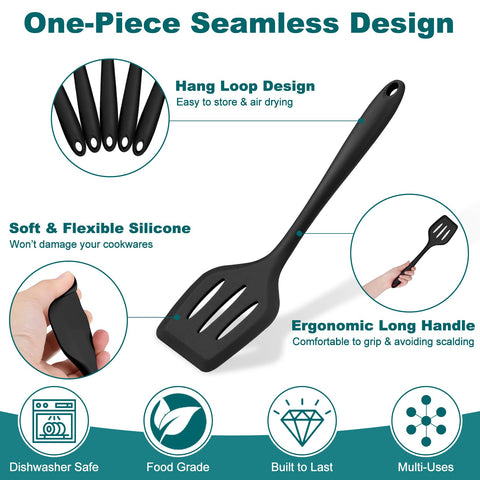 TeamFar silicone pasta server; sturdy teeth to toss pasta without scratching surfaces.
