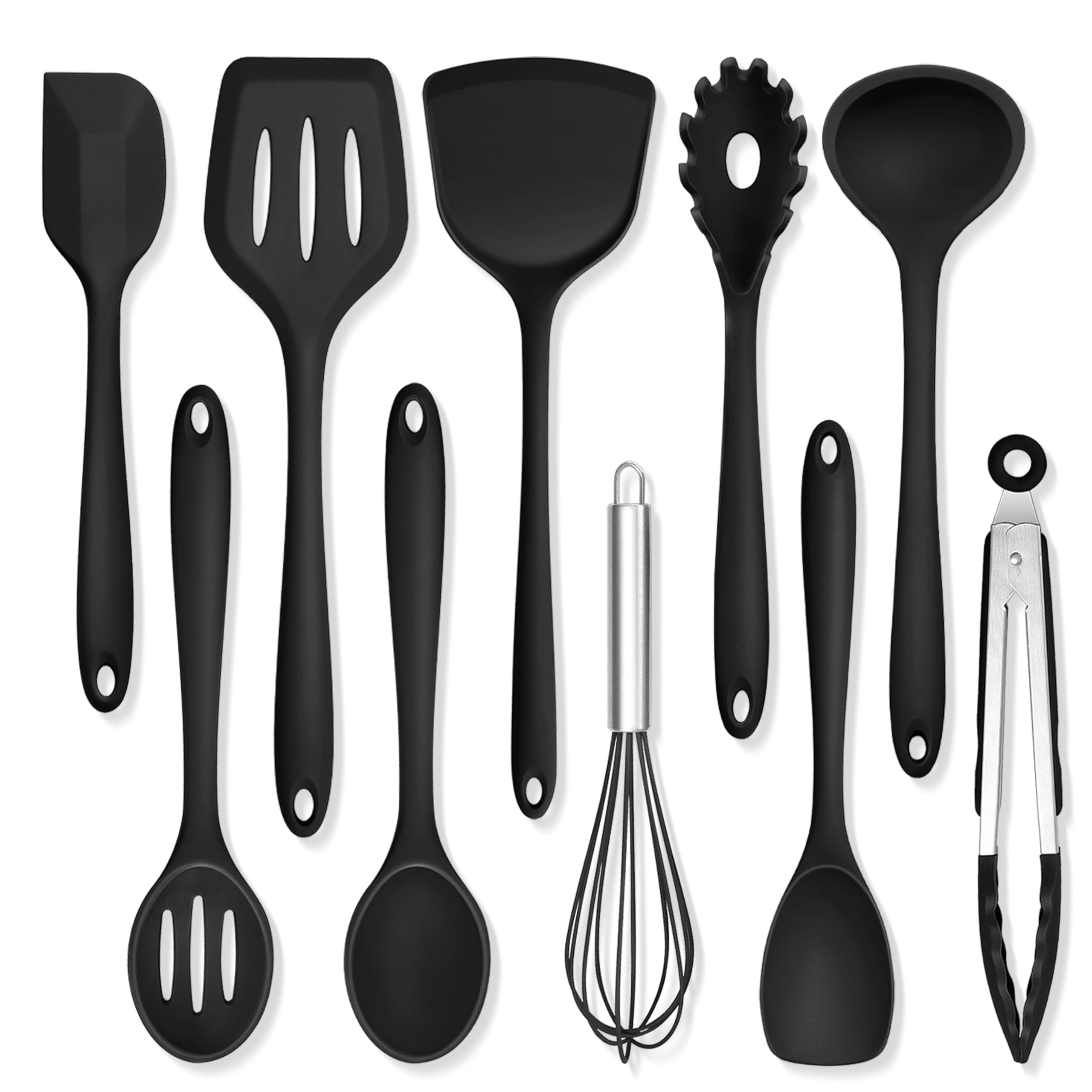 TeamFar slotted turner silicone utensil for nonstick pans, heat resistant and safe