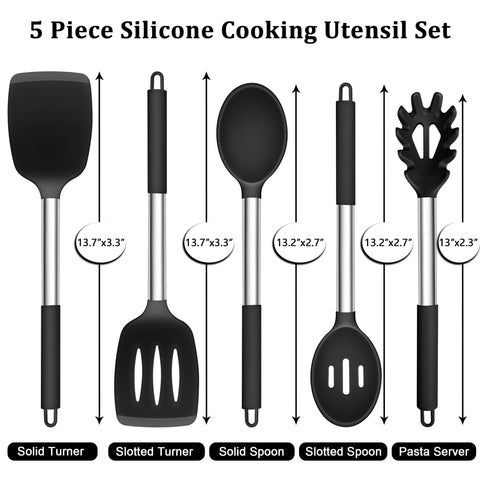 TeamFar slotted turner with silicone head draining fat while cooking.
