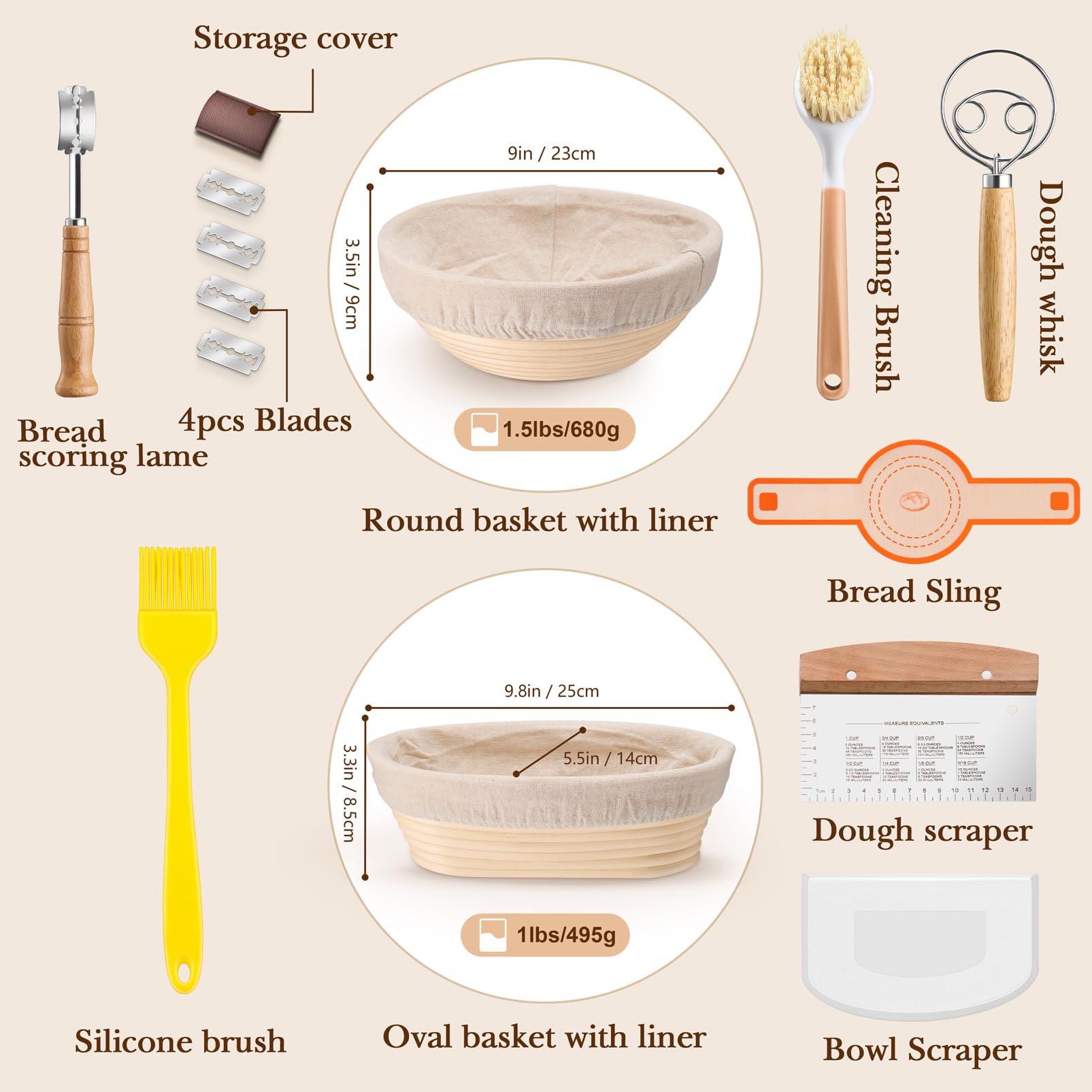 TeamFar oval sourdough basket providing consistent proofing for a clean oval loaf