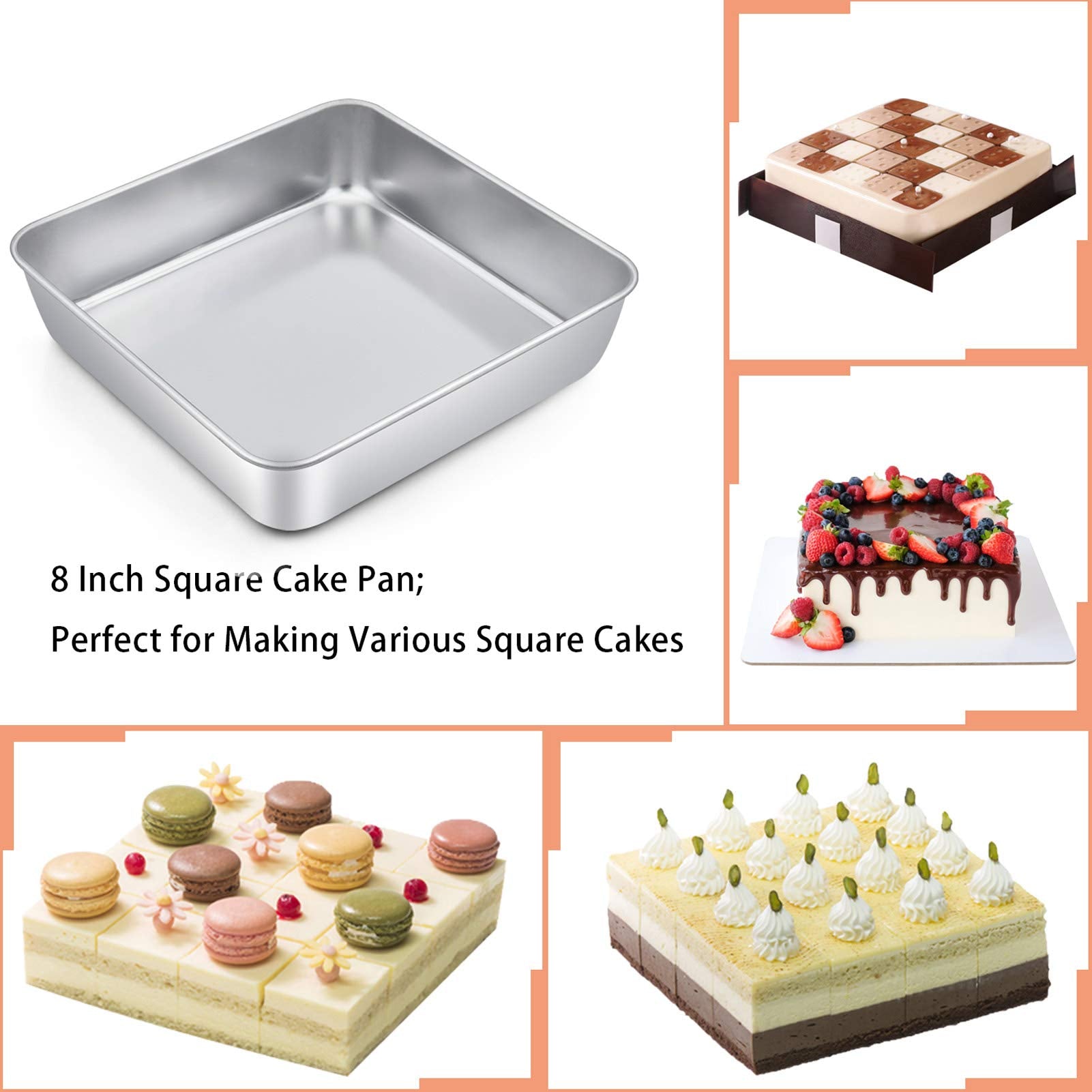 TeamFar square baking pan shown as dishwasher-safe for easy cleanup