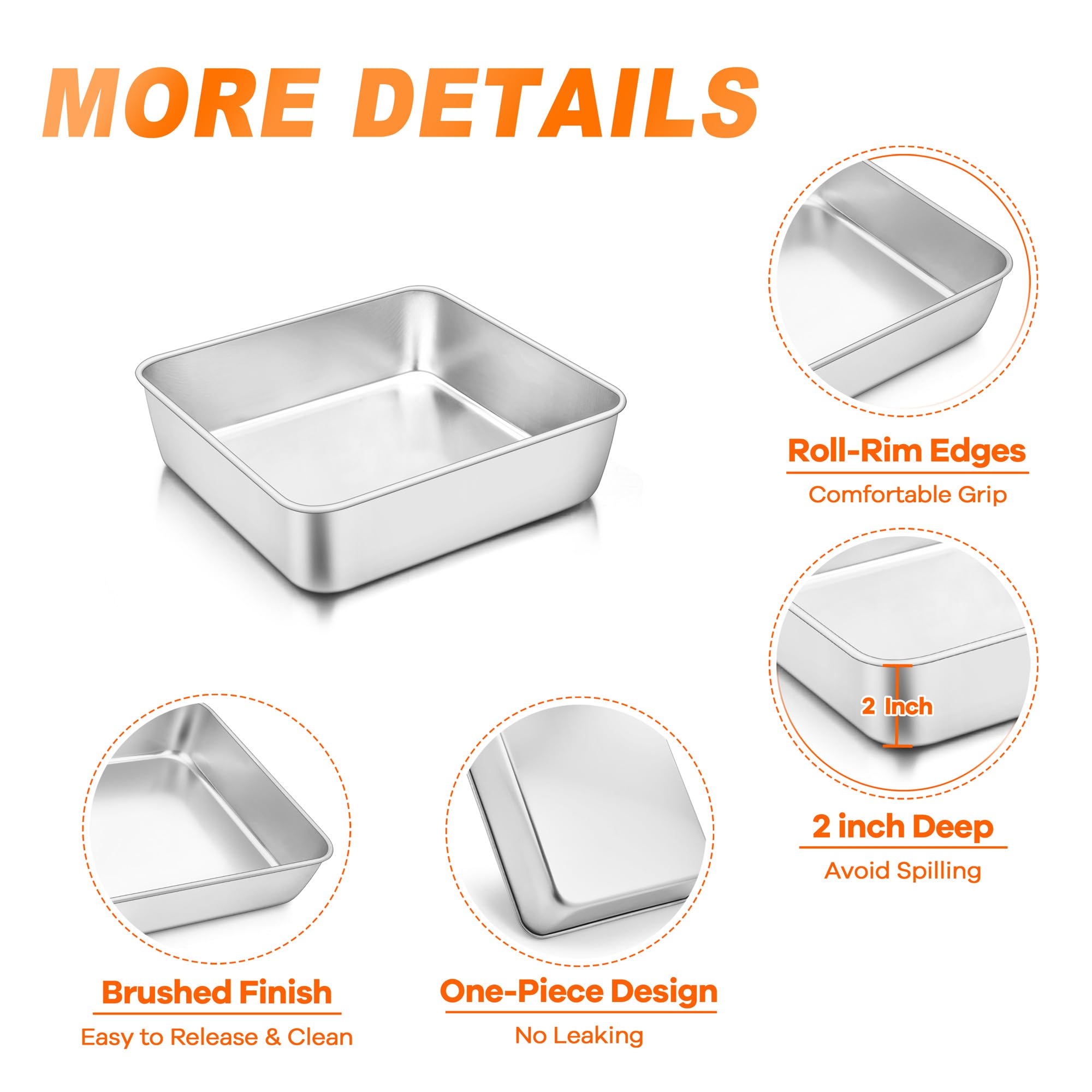 TeamFar 6 inch pan showing deep 2-inch sides to prevent spills