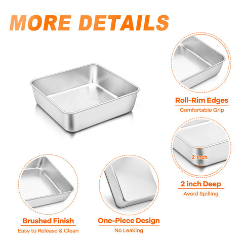 TeamFar 6 inch pan showing deep 2-inch sides to prevent spills