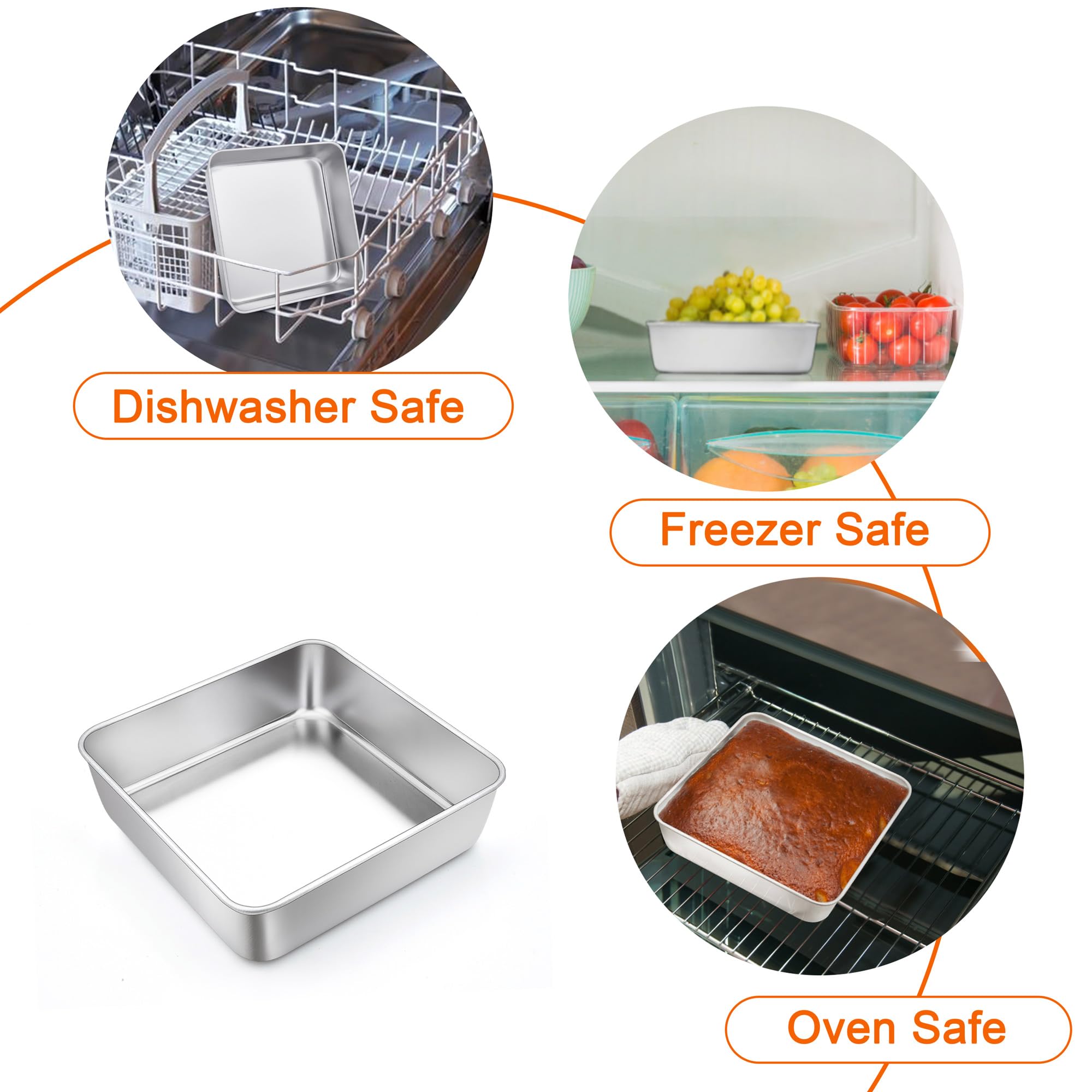 TeamFar 6 inch versatile pan for cakes, brownies, and snacks