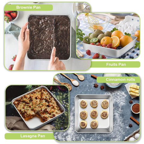 TeamFar non-toxic stainless steel pan ideal for everyday baking