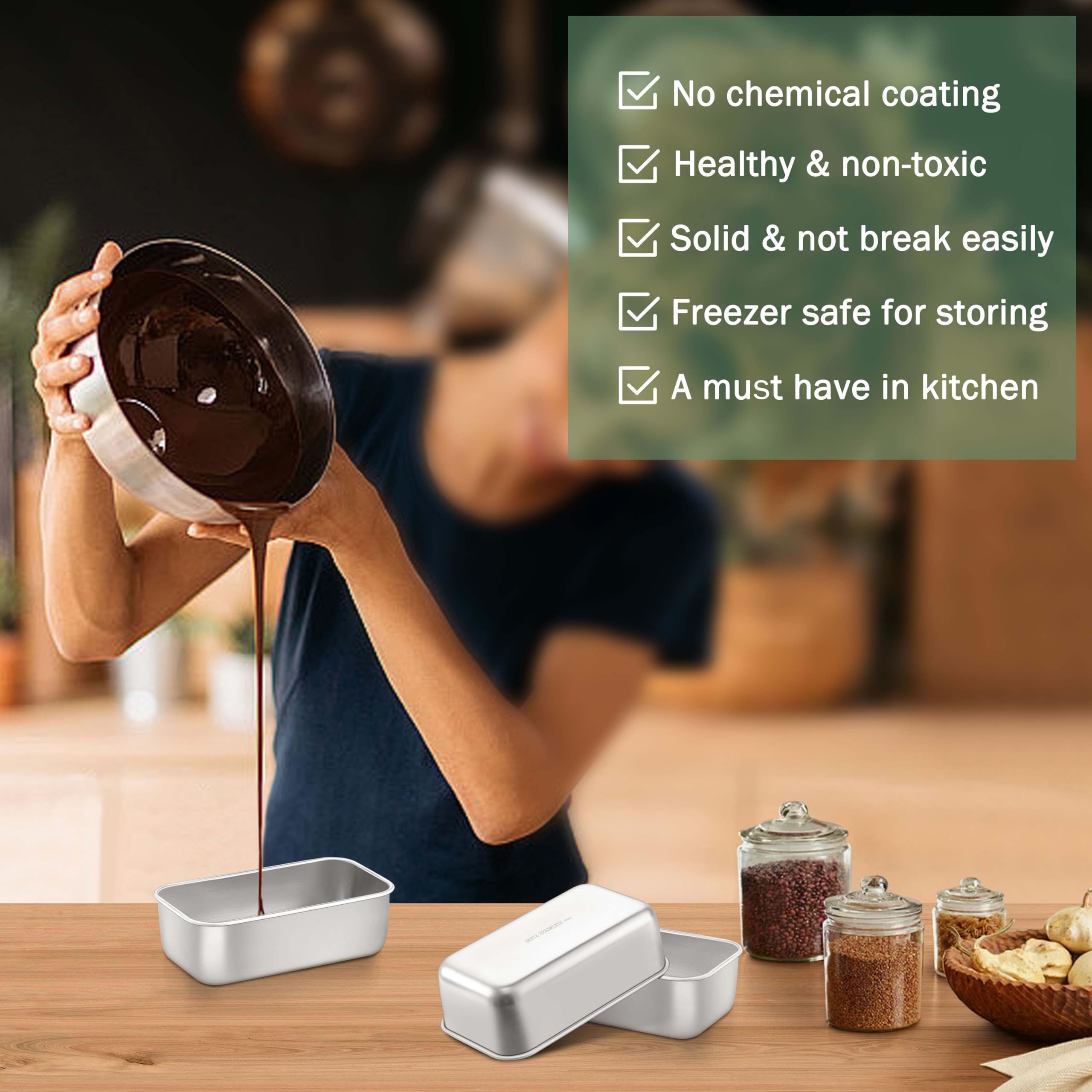 TeamFar stackable dishwasher-safe loaf pans for easy storage