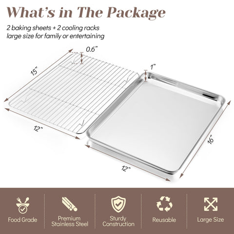 TeamFar stainless steel baking pan shows durable construction and rust free performance
