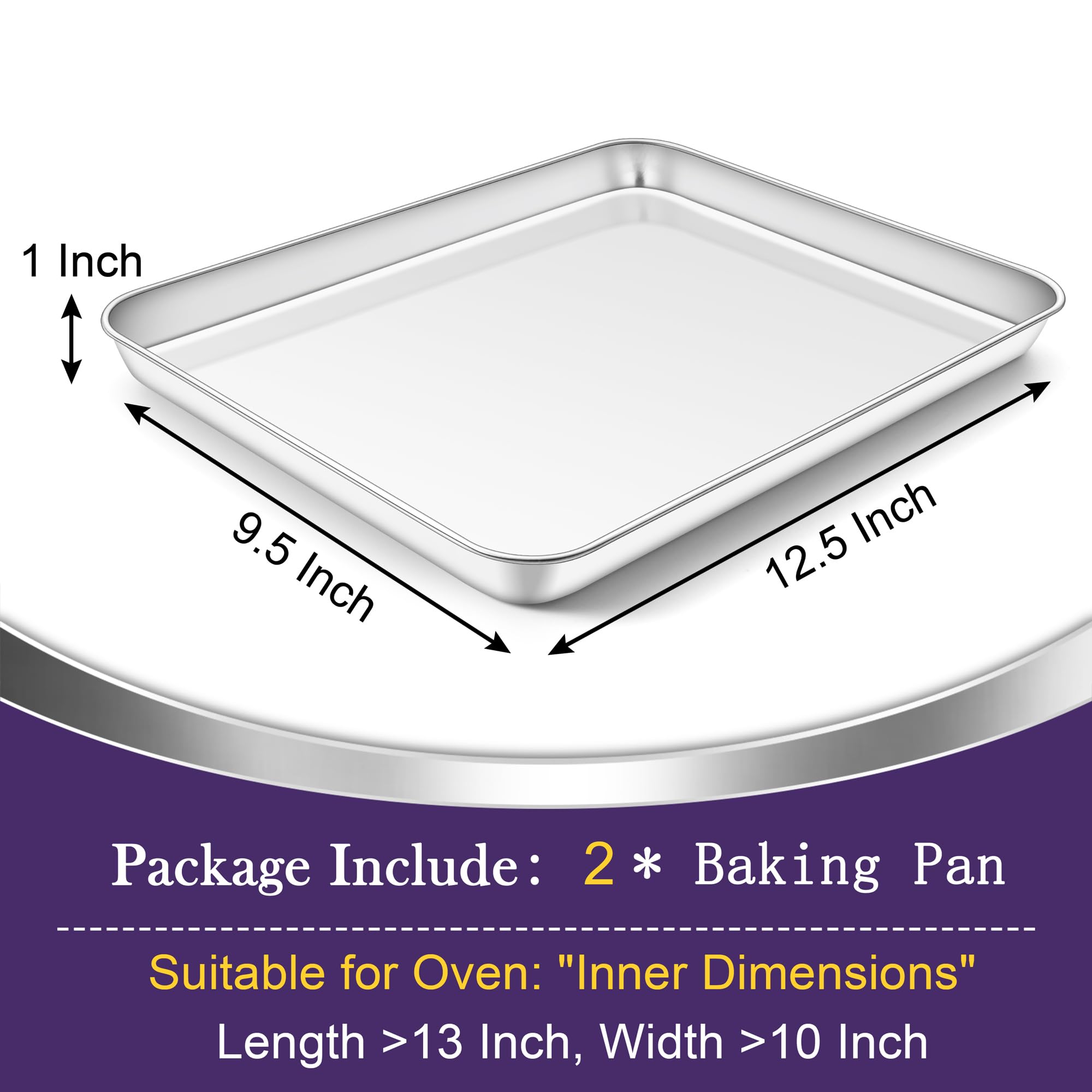 TeamFar stainless-steel-baking-trays offer rust resistance and durable performance.