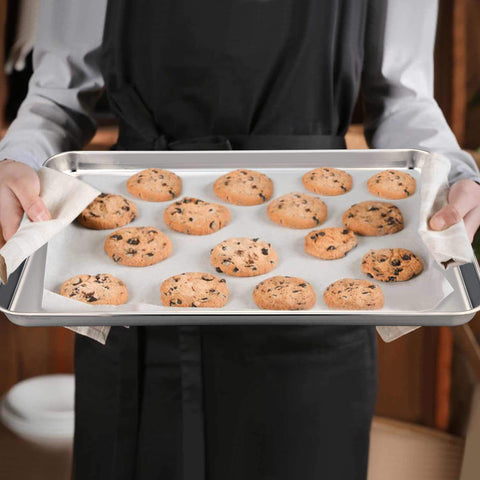 TeamFar toaster oven pan measures 12.4 by 9.7 inches for standard ovens
