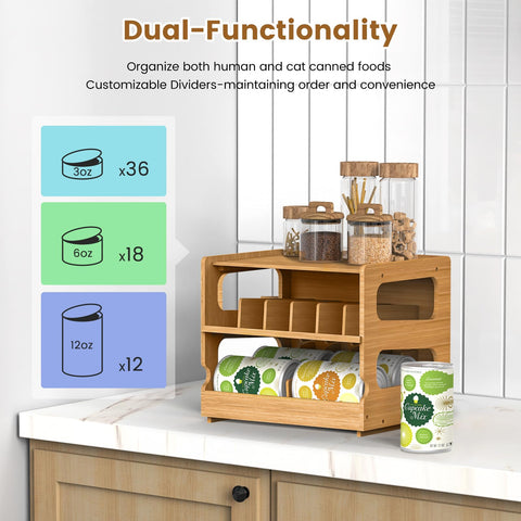 Teamkio adjustable can storage fits a variety of sizes for flexible pantry use