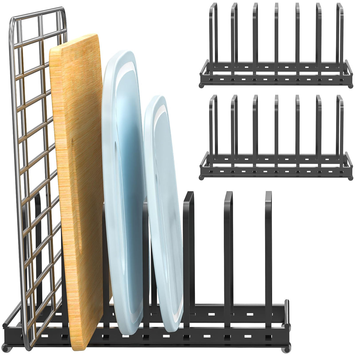 TEAMOLA cutting board organizer rack 2-pack keeps counters organized and accessible