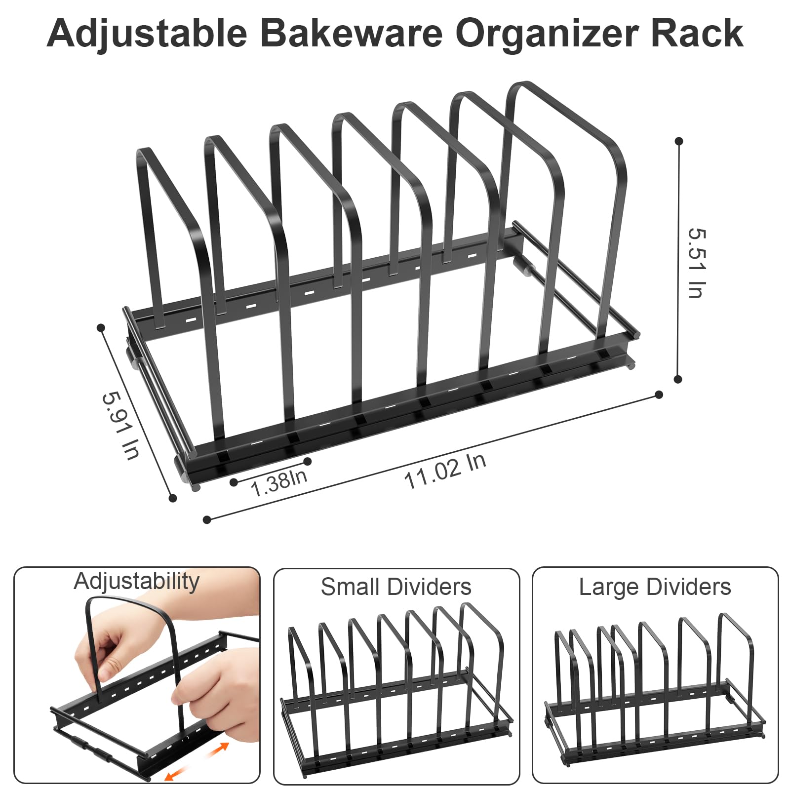 TEAMOLA metal bakeware organizer for cabinet enhances storage and visibility