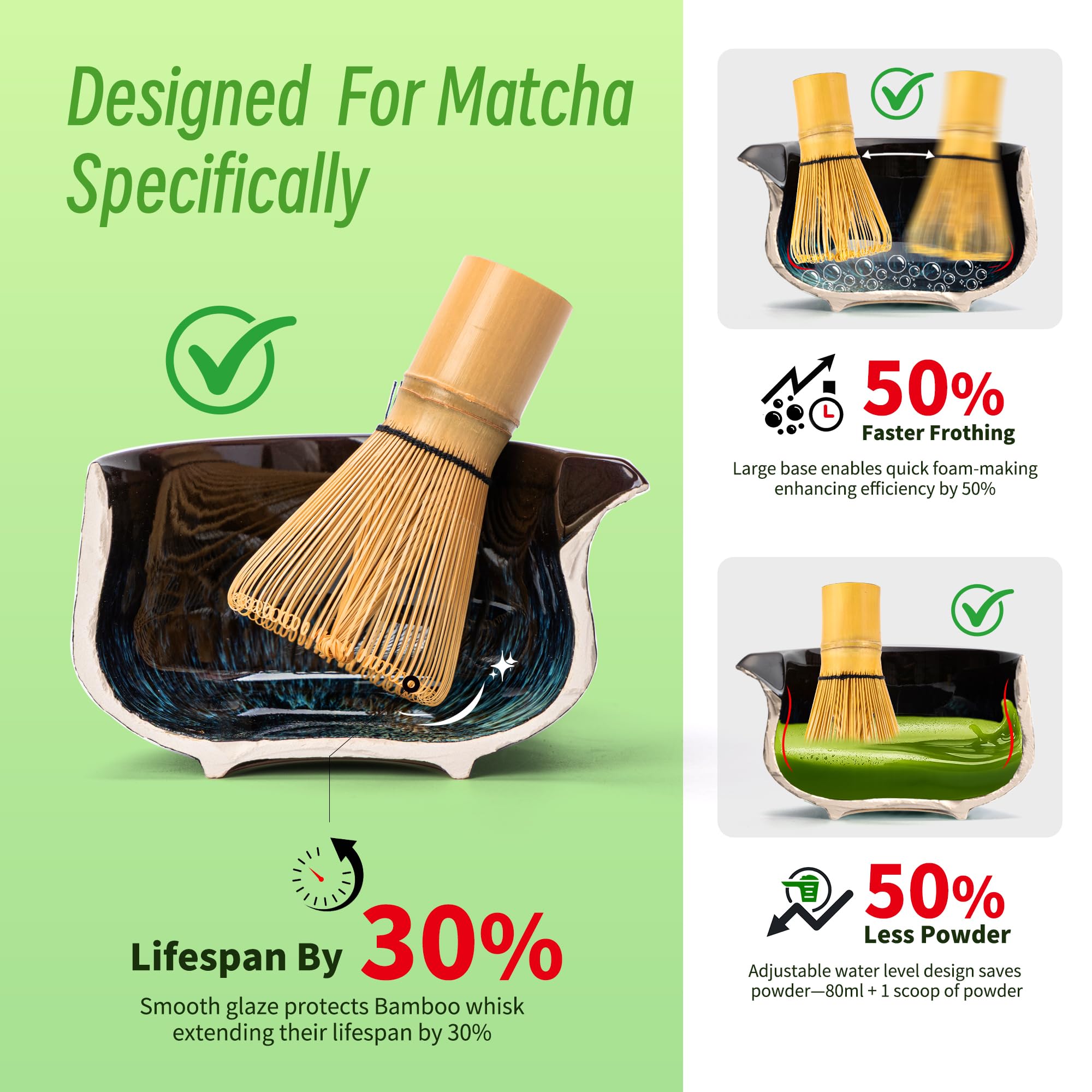 TEANAGOO bamboo whisk ideal for creamy, foamy matcha.