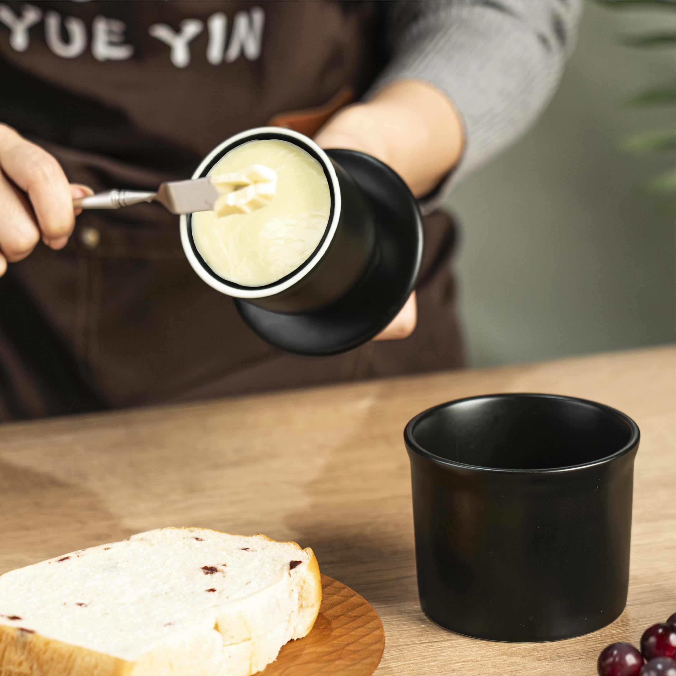 Teapeak durable black porcelain finish; lead- and cadmium-free.