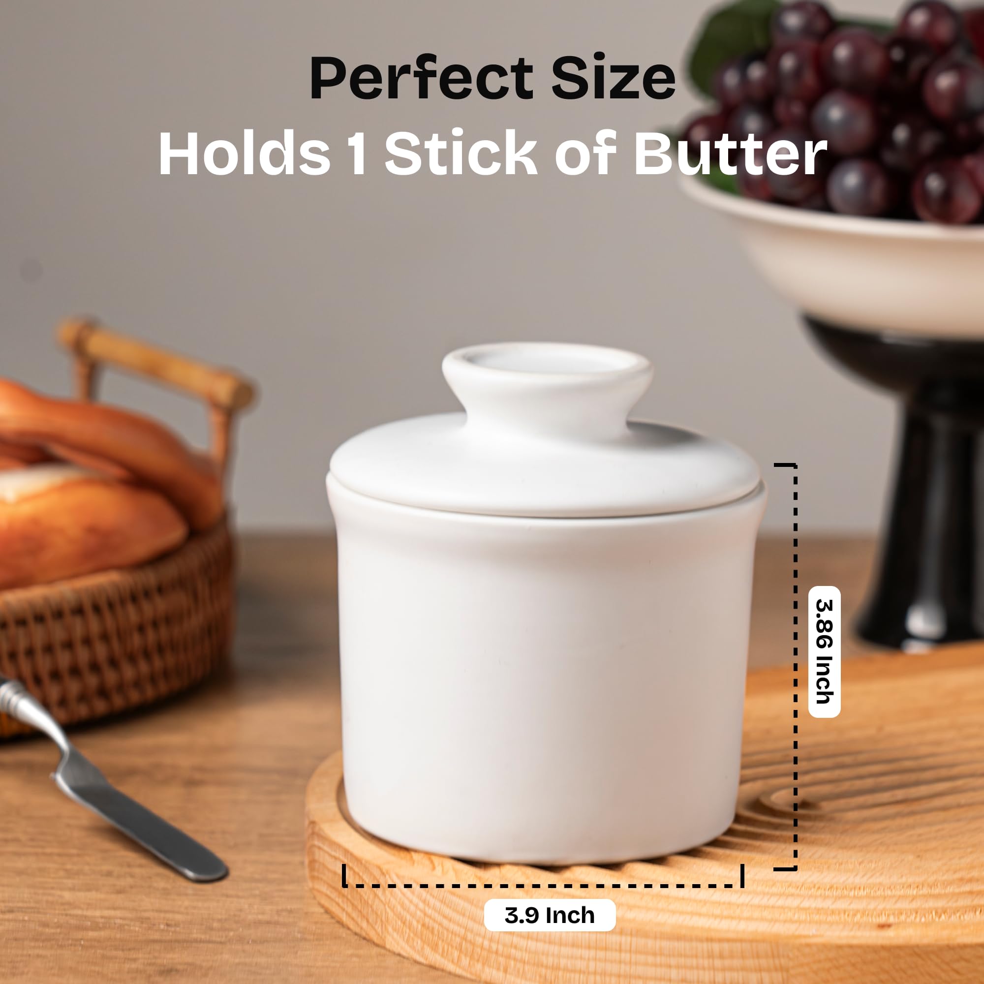 Teapeak large-capacity butter keeper holds up to 6.5 oz of soft butter