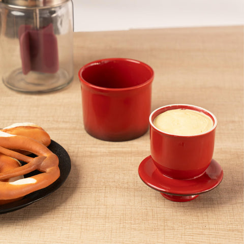 Teapeak butter keeper red packaging and presentation
