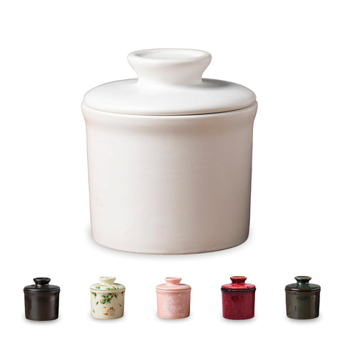 Teapeak butter keeper with water line preserves freshness on the counter