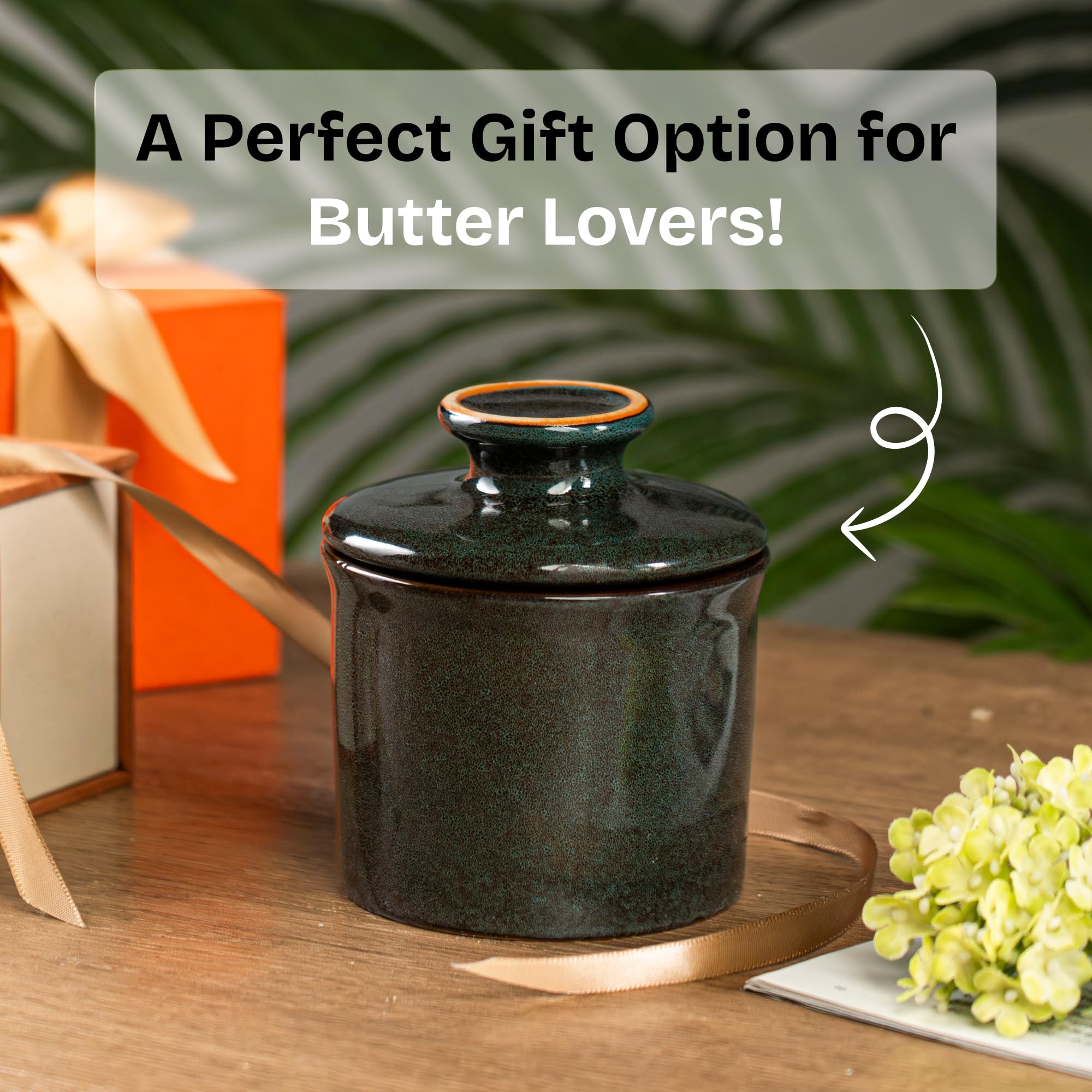 Teapeak butter keeper crock showing easy cleaning and maintenance