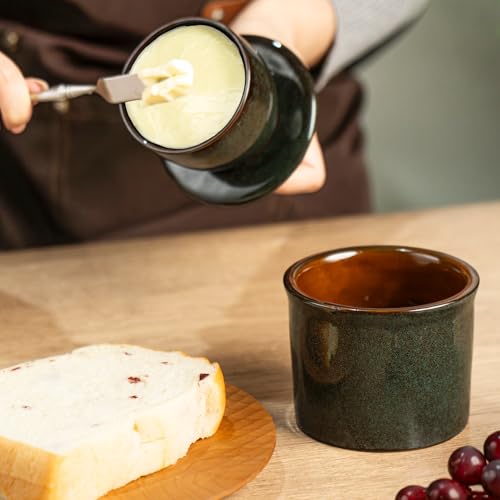 Teapeak porcelain butter keeper crock wide-mouth design for simple filling