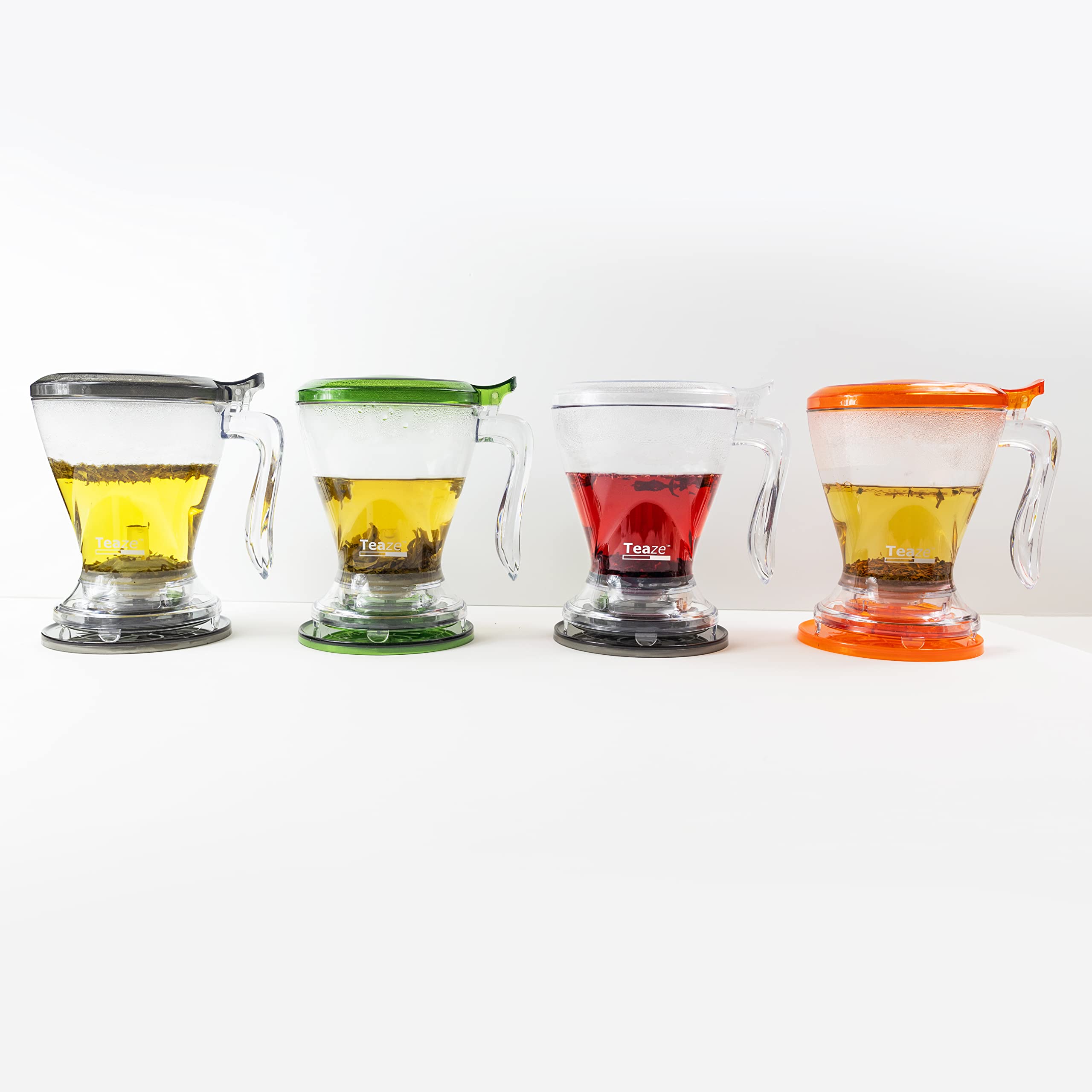 TEAZE Infuser shown with a steaming cup highlighting aroma release