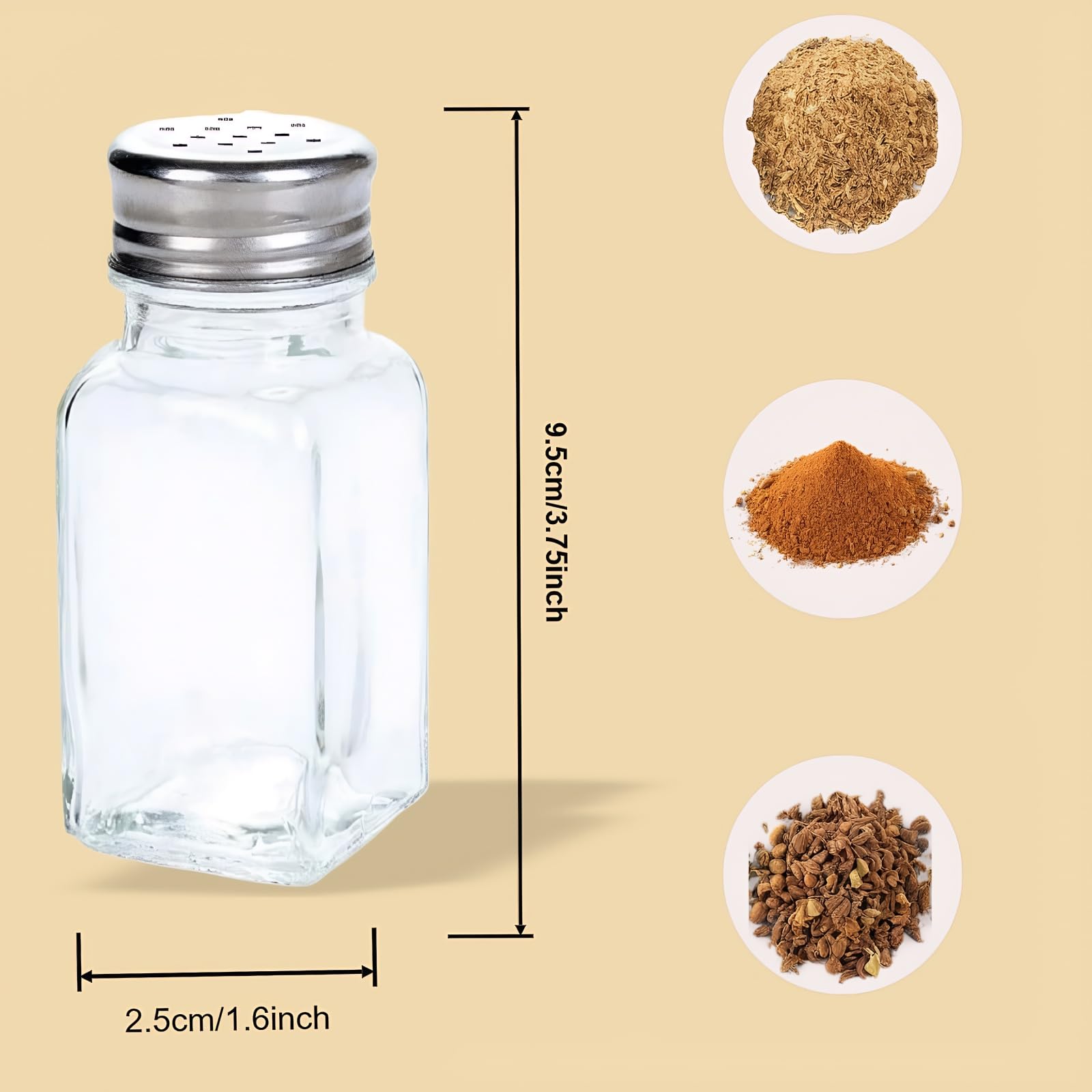 Tebery 2.7oz glass spice bottles showcase contents clearly for quick ingredient checks