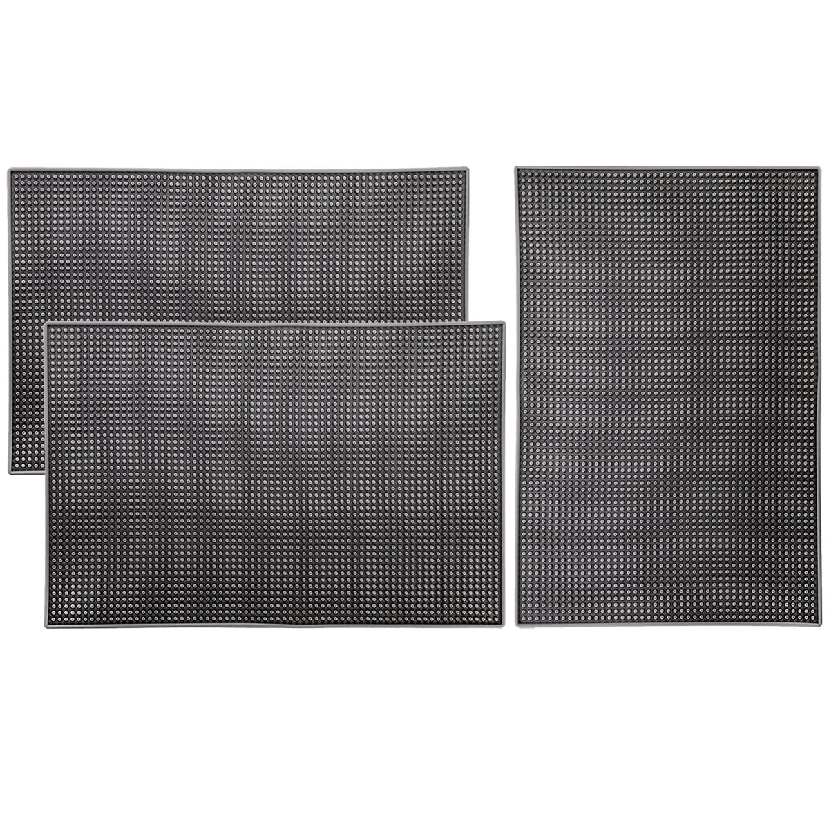 Tebery bar mat 3-pack on the edge protects counters and reduces glass slips.