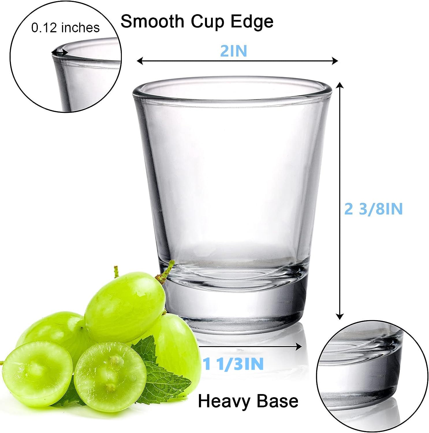 Tebery clear round shot glasses showcase pristine clarity