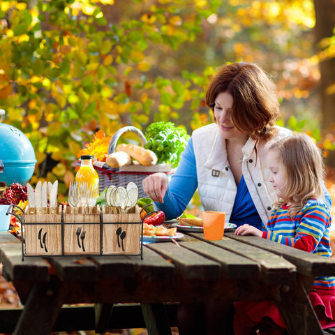 Tebery dining and outdoor use caddy ideal for picnics and casual gatherings.