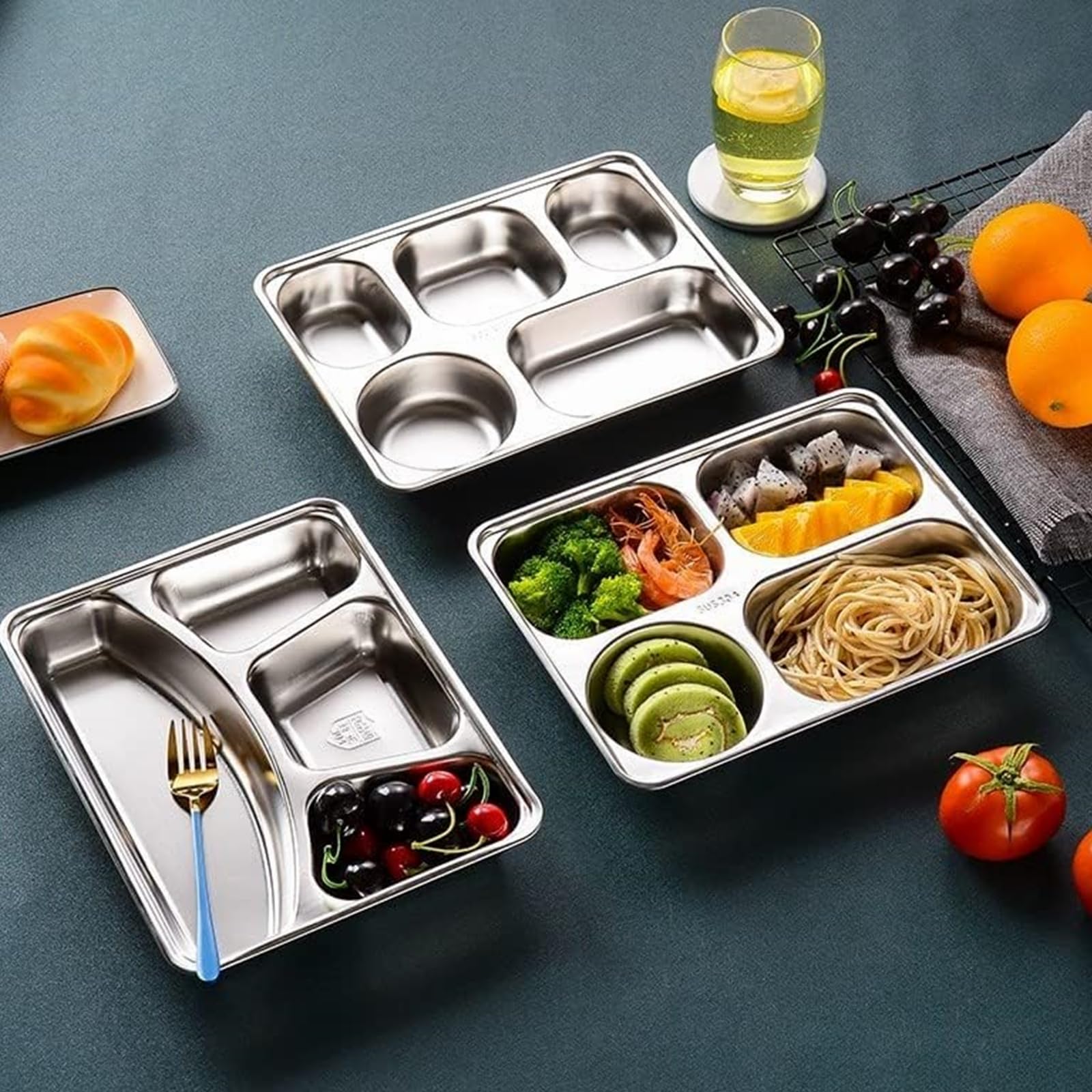 Tebery easy-cleanup stainless plate proves dishwasher-safe convenience.