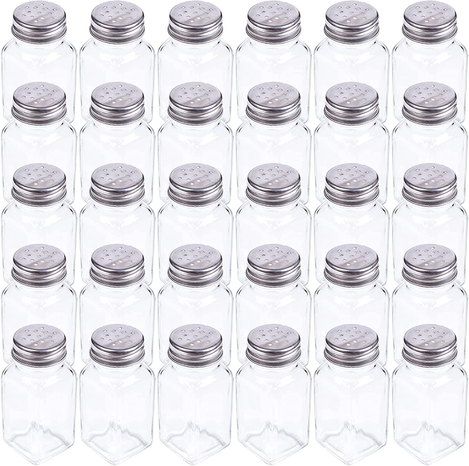 Tebery glass salt and pepper shakers with mushroom tops for elegant table service and easy refills