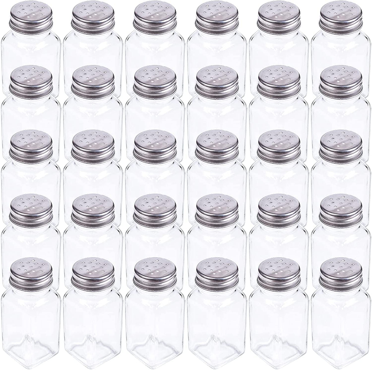 Tebery glass salt and pepper shakers with mushroom tops for elegant table service and easy refills