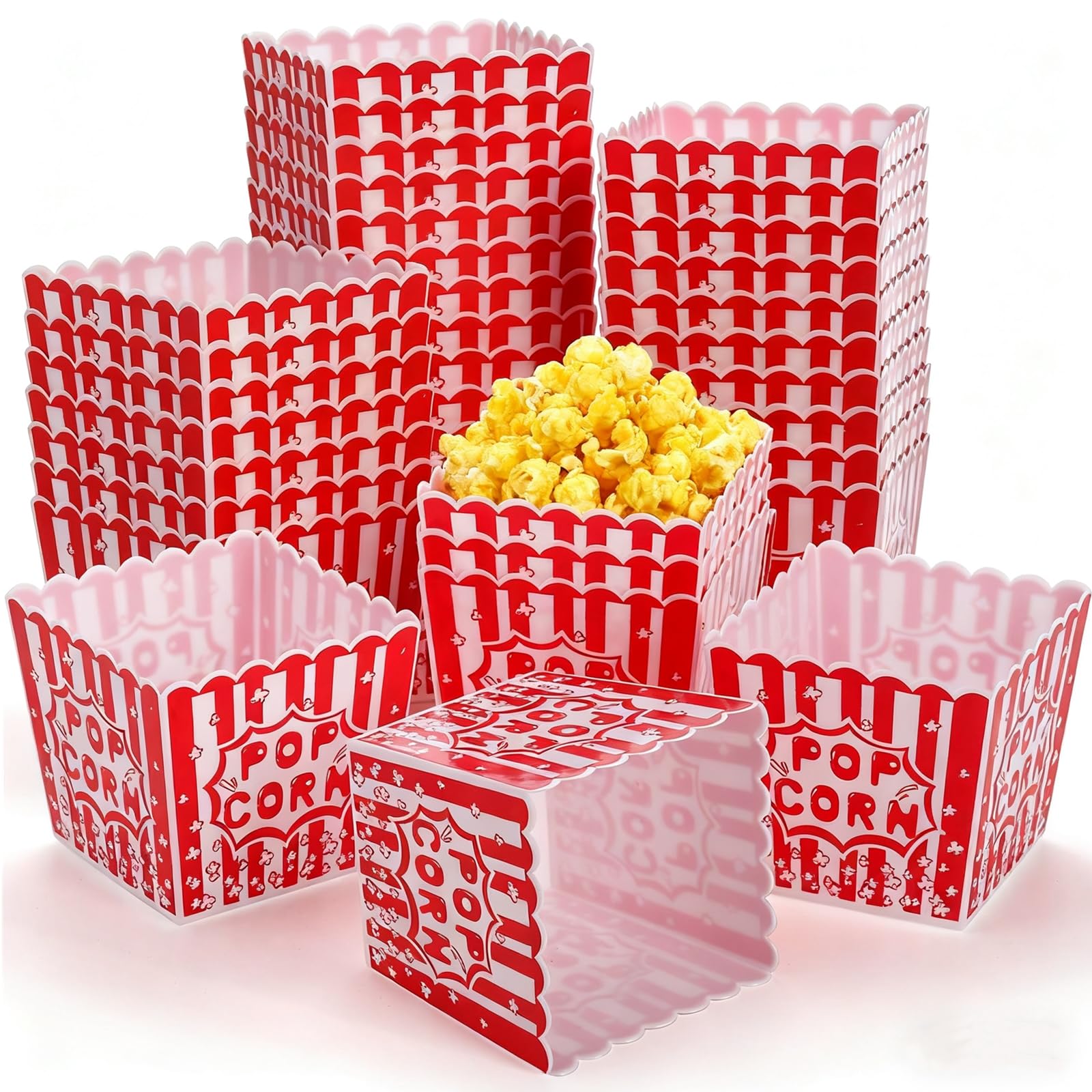 Tebery popcorn boxes 30-pack set for movie nights and parties.