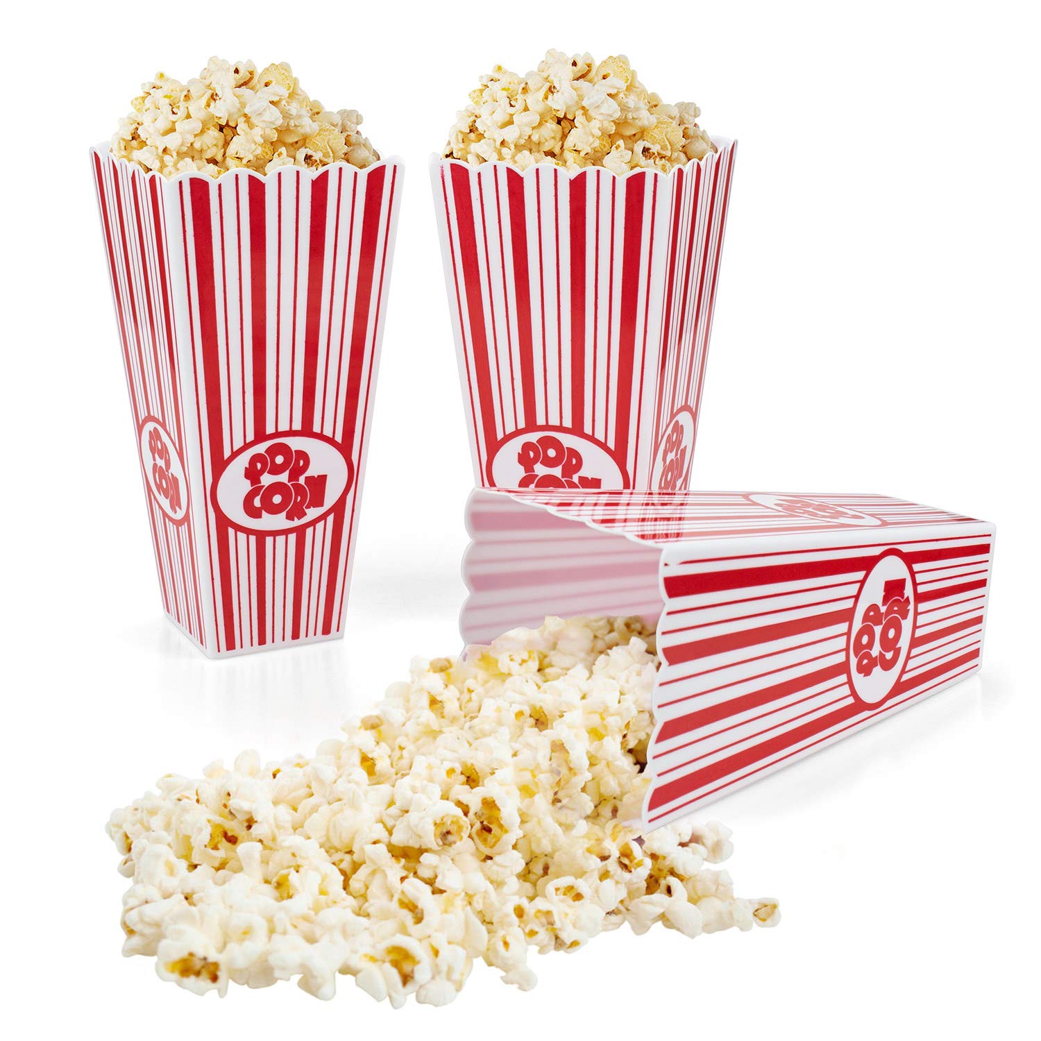 Tebery durable plastic popcorn boxes designed for reuse.