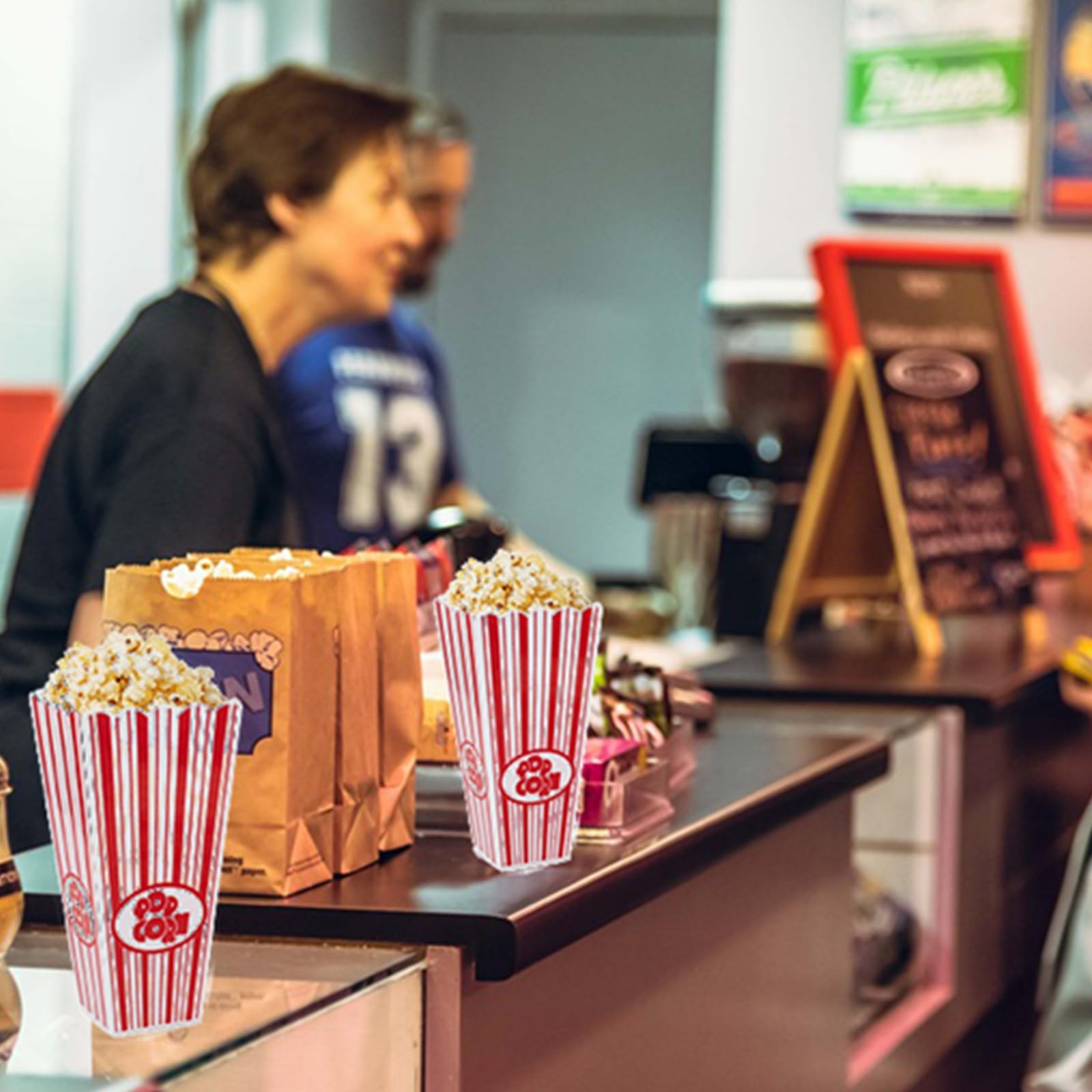 Tebery hand-washable popcorn boxes for simple cleanup.